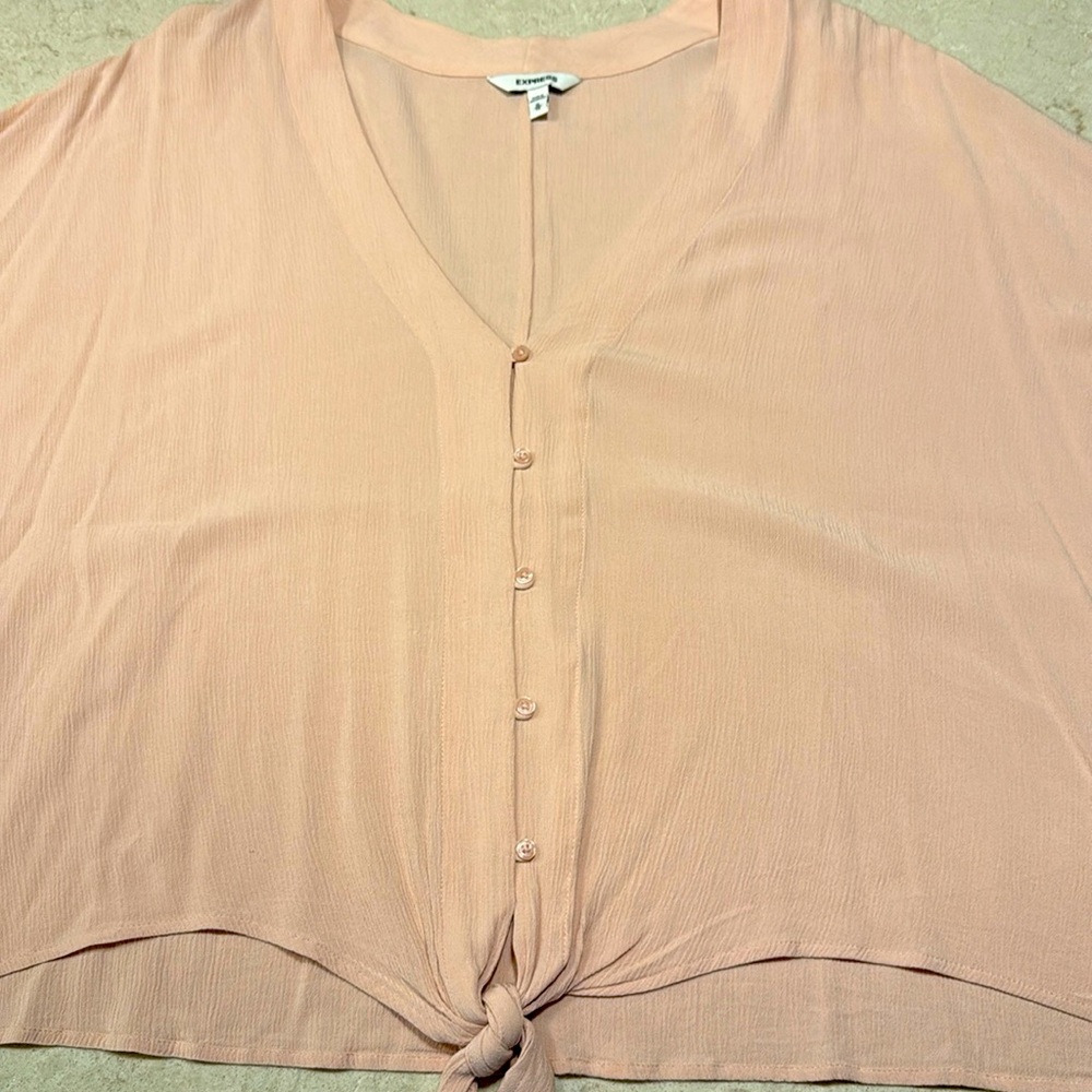 🧡 EXPRESS BUTTON DOWN TIE BLOUSE